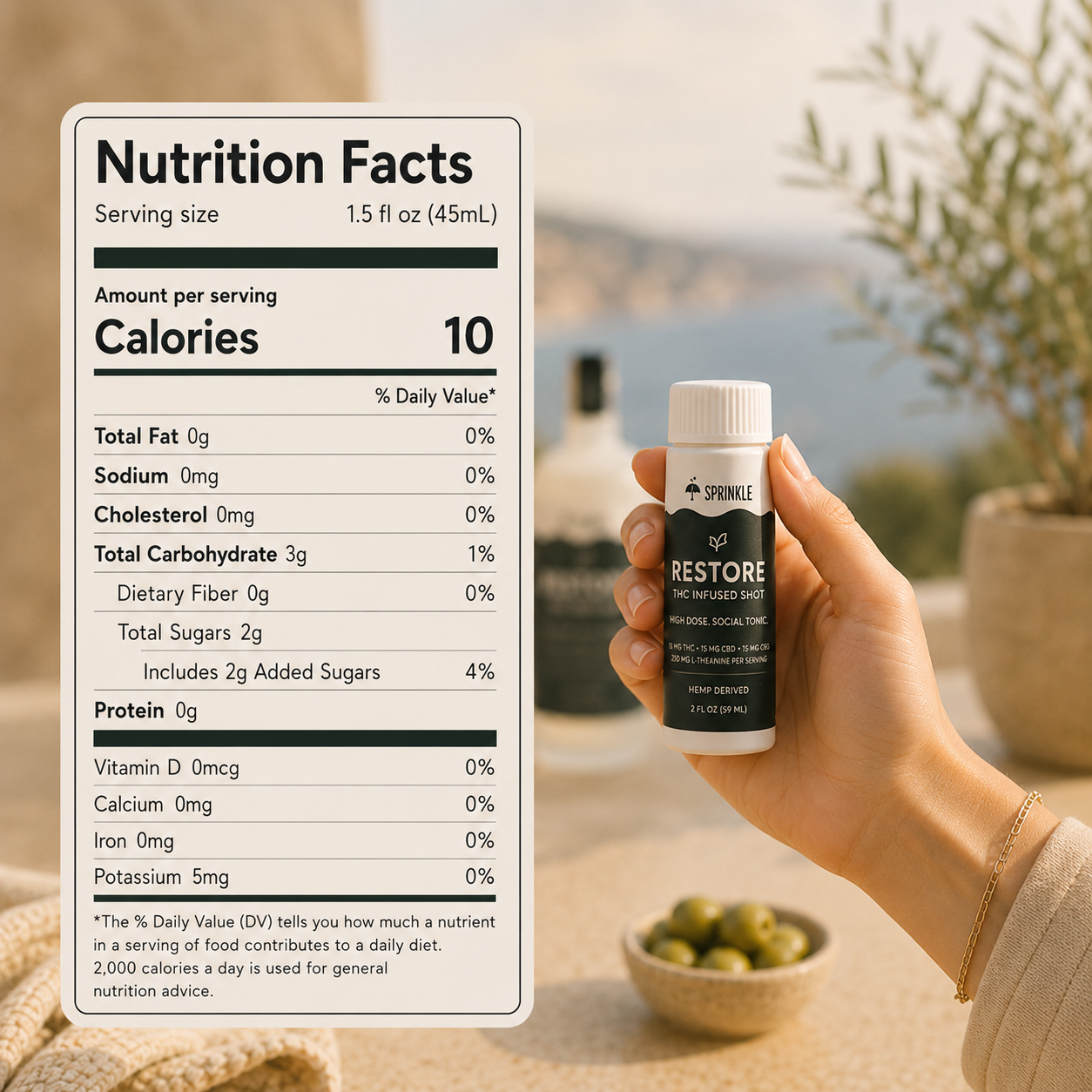 Sprinkle Restore 15mg THC Social Tonic Shots