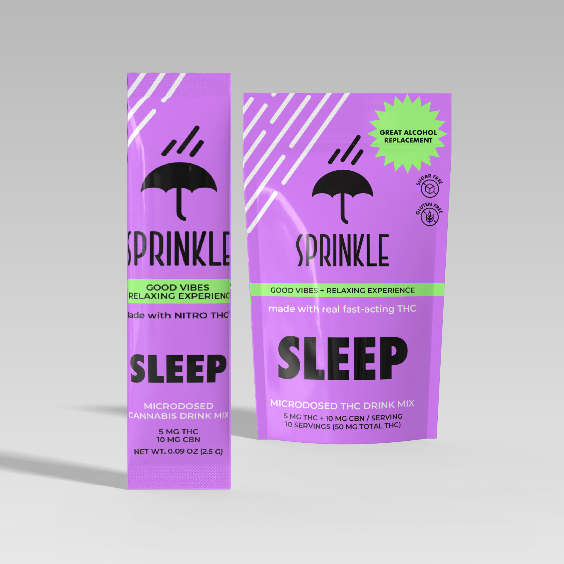 SLEEP Stick Packs + 10mg CBN - THC Drink Mix 5mg [50mg THC 10pk]